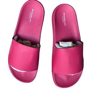 Brandblack Women's Slides Kashiba-Lux Color Hot Pink / Pom  Size 9.5 Limited NEW